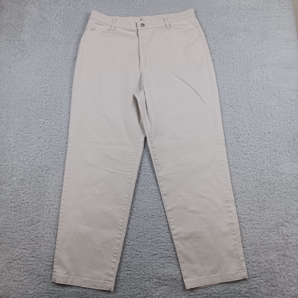 Lee Chino Pant At The Waist Women 16 Medium Beige Straight Stretch COY-Z086-027